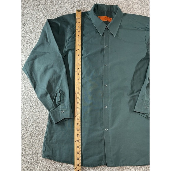 Engineered Work Garments Mens Work Long Sleeve Shirt Green Vintage Size Large - Picture 6 of 8